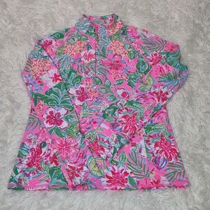 Lilly Pulitzer Marion Half Zip Sweater "Journey To The Jungle"